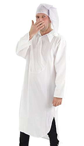 Foxxeo Kostüm Nachthemd mit Schlafmütze - Schlafkostüm Karneval Fasching Größe M von Foxxeo