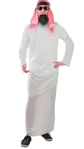 Foxxeo Scheich Kostüm Herren – Araber Verkleidung für Karneval, Fasching & Motto-Party – Orient Kostüm Set mit Kopfbedeckung, Größe:XL Foxxeo Scheich Kostüm Herren – Araber Verkleidung für Karneval, Fasching & Motto-Party – Orient Kostüm Set mit Kopfbedeckung, Größe:XL von Foxxeo
