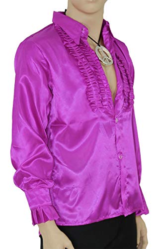Foxxeo Lila Rüschenhemd für Herren 70er Jahre Disco Hemd Fasching Karneval Motto-Party violett, Größe S Foxxeo Lila Rüschenhemd für Herren 70er Jahre Disco Hemd Fasching Karneval Motto-Party violett, Größe S von Foxxeo
