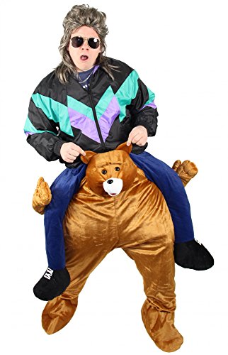 Foxxeo Lustiges Carry Me Bären Kostüm Huckepack Kostüme Aufsitzkostüm Tier Teddybär für Erwachsene Herren Damen von Foxxeo