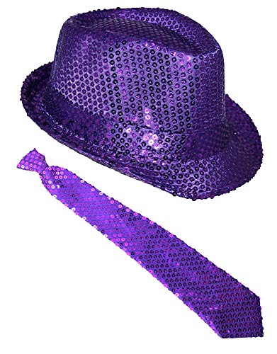 Foxxeo Pailletten Kostüm Set für Fasching & Silvester - Lila - Hut & Krawatte - Karneval & Junggesellenabschied Foxxeo Pailletten Kostüm Set für Fasching & Silvester - Lila - Hut & Krawatte - Karneval & Junggesellenabschied von Foxxeo