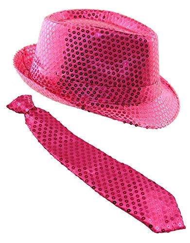 Foxxeo Pailletten Kostüm Set für Fasching & Silvester - Pink - Hut & Krawatte - Karneval & Junggesellenabschied Foxxeo Pailletten Kostüm Set für Fasching & Silvester - Pink - Hut & Krawatte - Karneval & Junggesellenabschied von Foxxeo