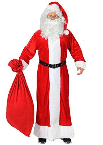 Foxxeo Premium Weihnachtsmann Kostüm mit Mantel für Herren - Größe XXXL-XXXXL von Foxxeo