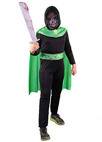 Foxxeo Schwarzes Sensenmann mit grünen Cape und Maske Halloween Kostüm für Jungen zu Halloween Kinder Größe 158-164 Foxxeo Schwarzes Sensenmann mit grünen Cape und Maske Halloween Kostüm für Jungen zu Halloween Kinder Größe 158-164 von Foxxeo