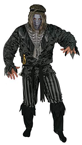 Foxxeo Geister Pirat Kostüm für Herren Halloween Fasching Karneval Skelett Kostüme Größe L von Foxxeo