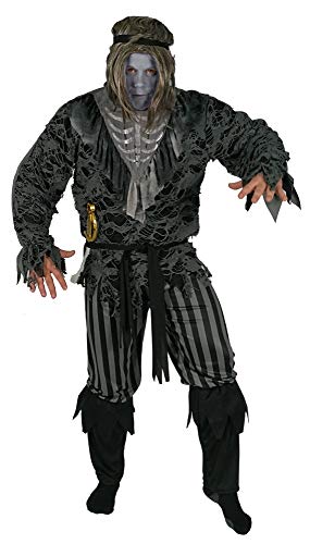 Foxxeo Geister Pirat Kostüm für Herren Halloween Fasching Karneval Skelett Kostüme Größe M von Foxxeo