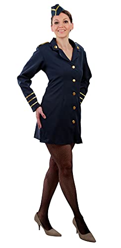 Foxxeo Stewardess Kostüm für Damen Flugbegleiterin Fasching Karneval Motto Party Größe 34-36 von Foxxeo