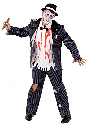 Foxxeo Zombie Gangster Kostüm für Herren - Größe M bis XXXL - zu Halloween und Fasching Karnbeval Horror, Größe:XXL von Foxxeo