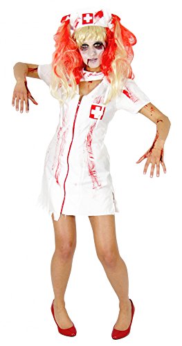 Foxxeo Zombie Krankenschwester Kostüm für Damen und Mädchen Halloween Fasching Karneval GröÃŸe XL von Foxxeo