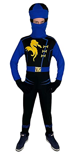 Foxxeo blaues Drachen Ninja Kostüm für Kinder - Größe 110-152 - blauer Ninja Kämpfer für Jungen Fasching Karneval, Größe:134/140 Foxxeo blaues Drachen Ninja Kostüm für Kinder - Größe 110-152 - blauer Ninja Kämpfer für Jungen Fasching Karneval, Größe:134/140 von Foxxeo