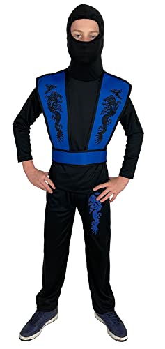 Foxxeo blaues Ninja Kostüm für Jungen - Größe 110-152 - blauer Ninja Kämpfer für Kinder Fasching Karneval, Größe:122/128 Foxxeo blaues Ninja Kostüm für Jungen - Größe 110-152 - blauer Ninja Kämpfer für Kinder Fasching Karneval, Größe:122/128 von Foxxeo