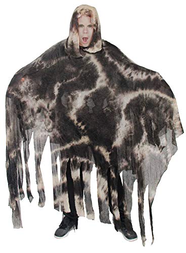 Foxxeo braun graues Geister Kostüm für Erwachsene Herren Damen Halloween Fasching Karneval Größe L von Foxxeo