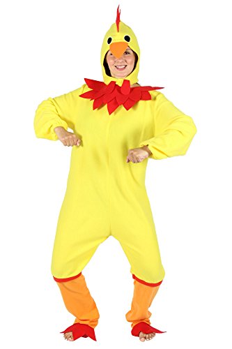 Foxxeo gelbes Hühner Kostüm für Damen - Größe S bis XXL - Huhnkostüm Hühnerkostüm Huhn Hahn Vogel Henne Herren gelb Größe L von Foxxeo