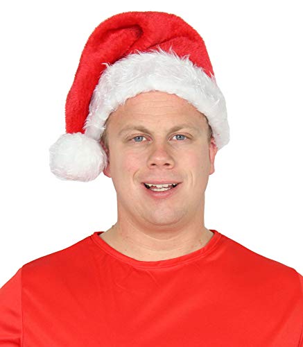 Foxxeo plüschige Weihnachtsmann Mütze in rot für Weihnachtsmann Nikolaus Santa Claus von Foxxeo