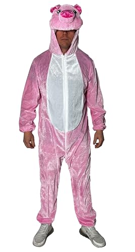 Foxxeo rosa Schweine Kostüm für Erwachsene, Größe:M Foxxeo rosa Schweine Kostüm für Erwachsene, Größe:M von Foxxeo