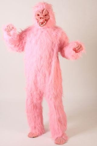 Gorillakostüm pinkes Kostüm Gorilla Tierkostüm rosa pink Affenkostüm King pinker Affe Affen Gorillas Kong Gr. M - L/bis 182 cm von Foxxeo