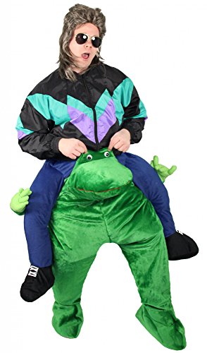 Lustiges Step-In Huckepack Aufsitzkostüm für Erwachsene - Einheits Größe von S-L - Damen und Herren Kostüm Aufsitz Frosch Tierkostüm Huckepackkostüm JGA Junggesellenabschied Fasching von Foxxeo