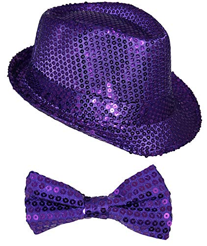 Pailletten Kostüm Set für Fasching & Silvester - Lila - Hut & Fliege - Karneval & Junggesellenabschied Pailletten Kostüm Set für Fasching & Silvester - Lila - Hut & Fliege - Karneval & Junggesellenabschied von Foxxeo