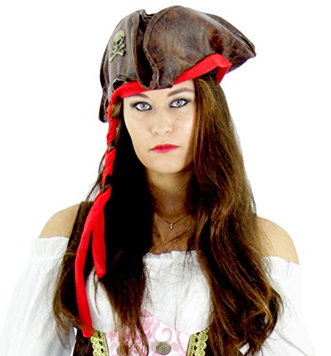Foxxeo Piraten Hut für Erwachsene – Damen und Herren Piraten Mütze zu Fasching Karneval Motto-Party von Foxxeo