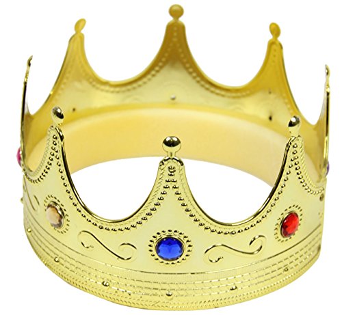 Foxxeo goldene Königskrone für Kinder und Erwachsene - Karneval König Krone Crown Herren Jungen Fasching Prinz von Foxxeo