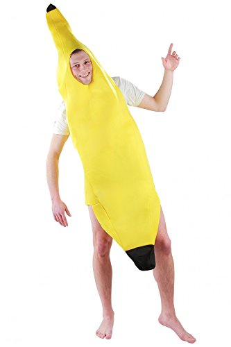lustiges Bananenkostüm Kostüm für Erwachsene Faschingskostüme Männer Banane Bananenanzug Fasching Bananen Frucht Obst Anzug Bodysuit Karnevalskostüme Größe XXXL von Foxxeo