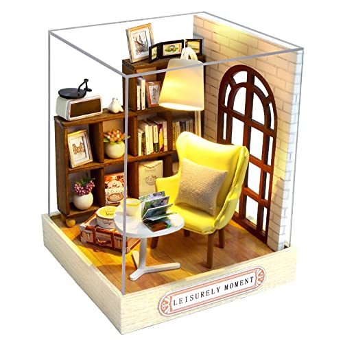Foyucool DIY Miniatur Haus Kit, Puppenhaus Kit mit Möbeln, Mini Haus Making Kit für Erwachsene zum Bauen Halloween Weihnachten Dekorationen Geschenke QT-037 von Foyucool