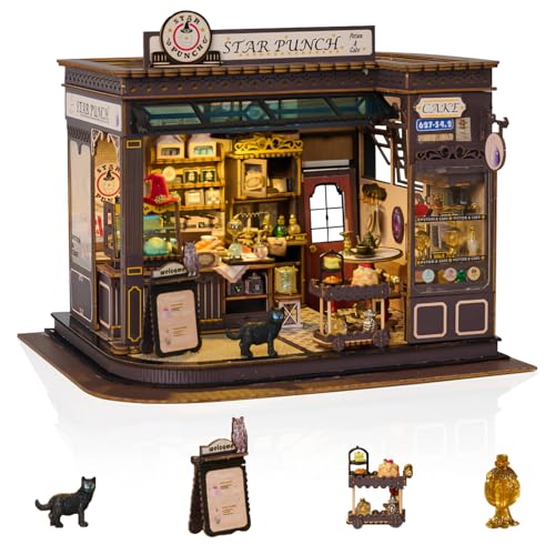 Foyucool DIY Miniatur Puppenhaus Kits, Winziges Haus Kit mit Licht, Puppenhaus Kits für Erwachsene zum Bauen, Einzigartiges Geschenk für Geburtstag Weihnachtstag, Cakehouse Foyucool DIY Miniatur Puppenhaus Kits, Winziges Haus Kit mit Licht, Puppenhaus Kits für Erwachsene zum Bauen, Einzigartiges Geschenk für Geburtstag Weihnachtstag, Cakehouse von Foyucool