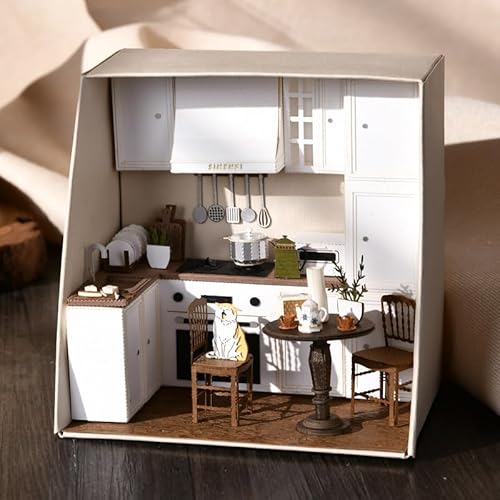 Foyucool DIY Miniaturhaus Kit, Puppenhaus Kit mit Möbeln, Mini Haus Making Kit für Erwachsene zum Bauen, Halloween/Weihnachtsdekorationen/Geschenke, PR-03 von Foyucool