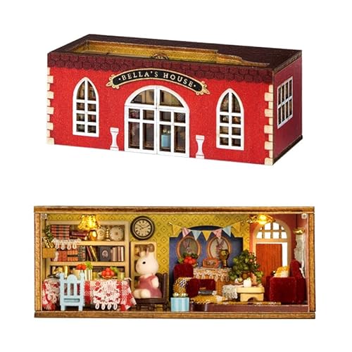 Foyucool DIY Miniaturhaus-Set, Puppenhaus-Set mit Möbeln, Mini-Haus-Bastelset für Erwachsene zum Bauen, Halloween/Weihnachtsdekorationen/Geschenke, QH-001 von Foyucool