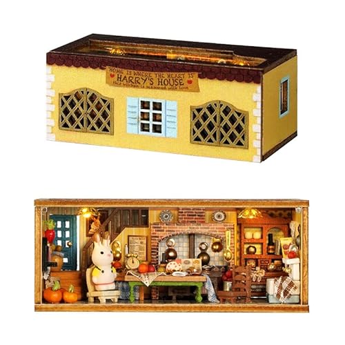 Foyucool DIY Miniaturhaus-Set, Puppenhaus-Set mit Möbeln, Mini-Haus-Bastelset für Erwachsene zum Bauen, Halloween/Weihnachtsdekorationen/Geschenke, QH-002 von Foyucool