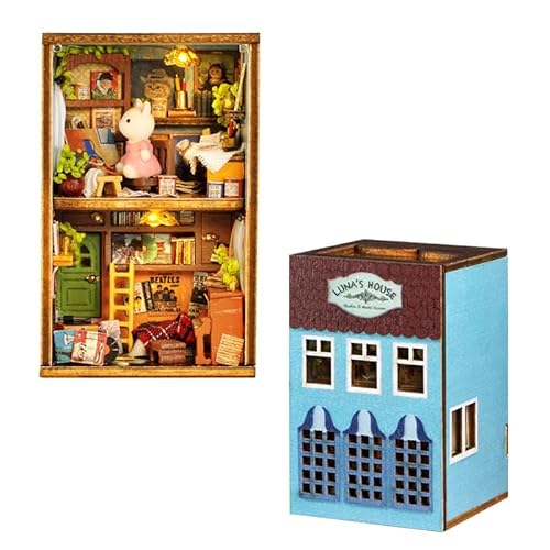 Foyucool DIY Miniaturhaus-Set, Puppenhaus-Set mit Möbeln, Mini-Haus-Bastelset für Erwachsene zum Bauen, Halloween/Weihnachtsdekorationen/Geschenke, QH-004 von Foyucool