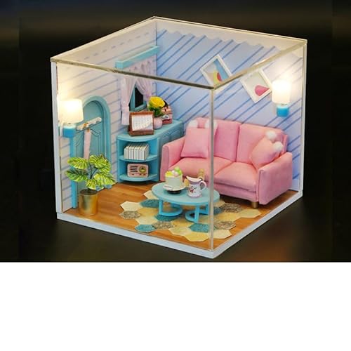 Foyucool Miniaturhaus-Set zum Selbermachen, Puppenhaus-Set mit Möbeln, Mini-Haus-Bastelset für Erwachsene zum Bauen, Halloween/Weihnachtsdekorationen/Geschenke, S2004 von Foyucool