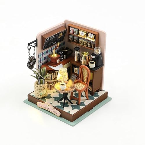 Foyucool Miniaturhaus-Set zum Selbermachen, Puppenhaus-Set mit Möbeln, Mini-Haus-Bastelset für Erwachsene zum Bauen, Halloween/Weihnachtsdekorationen/Geschenke, S2301 von Foyucool