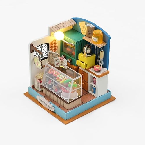 Foyucool Miniaturhaus-Set zum Selbermachen, Puppenhaus-Set mit Möbeln, Mini-Haus-Bastelset für Erwachsene zum Bauen, Halloween/Weihnachtsdekorationen/Geschenke, S2304 von Foyucool