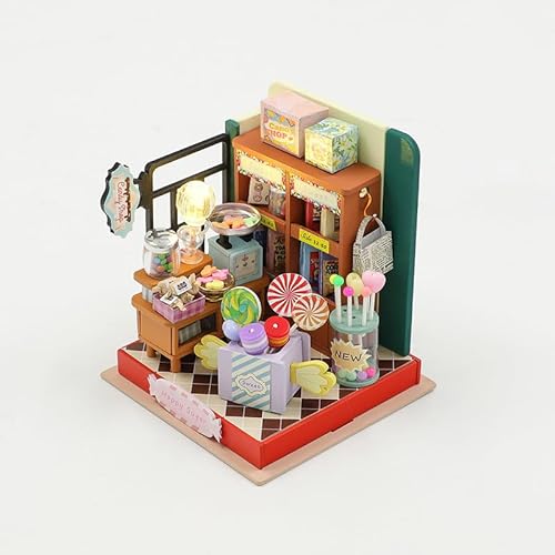 Foyucool Miniaturhaus-Set zum Selbermachen, Puppenhaus-Set mit Möbeln, Mini-Haus-Bastelset für Erwachsene zum Bauen, Halloween/Weihnachtsdekorationen/Geschenke, S2305 von Foyucool