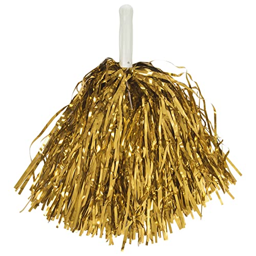 Fozriybefy 24 StüCk Cheerleading Pom Poms Metallfolie Cheer Pom Poms mit Kunststoffgriff für Erwachsene Kinder Cheerleader Gelb von Fozriybefy