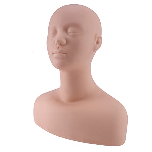 Fozriybefy Professionelle Kopf Schulter Uebung Knochen Silikon Manikin Fuer Makeup Extension Wimpern & Massage Uebung von Fozriybefy