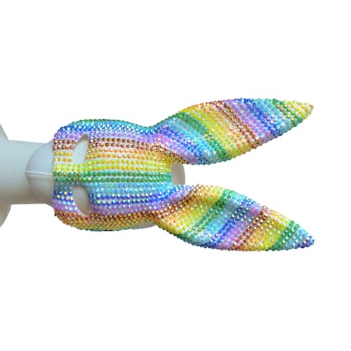 [Fpbiagoq] Strass-Maskerade, Regenbogenfarben, Hase für Herren, Disco, weiblich, Maskerade, Halloween, Cosplay, Event, bunt von Fpbiagoq