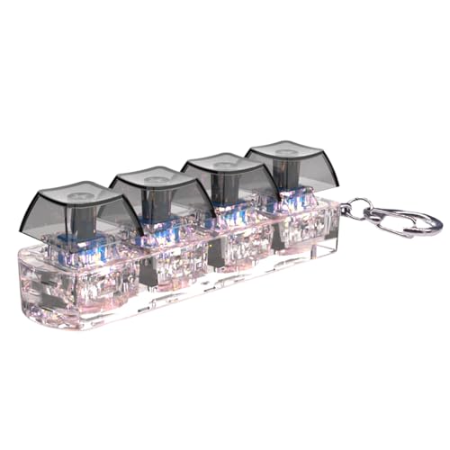 Mechanische Tastatur mit 4 Tasten, Klick-Spielzeug-Tastenkappen-Tester mit mehrfarbigem LED-Licht und leichtgängigem Stressabbau-Gerät Mechanische Tastatur mit 4 Tasten, Klick-Spielzeug-Tastenkappen-Tester mit mehrfarbigem LED-Licht und leichtgängigem Stressabbau-Gerät von Fpbiagoq