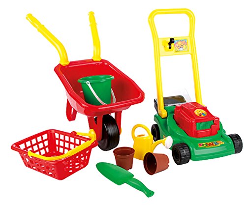 Frabar Mega Gartenspielzeug Set Schubkarre Rasenmäher Topfset UVM 8tlg von Frabar