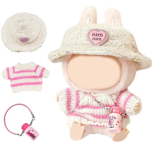 Bekleidung Für 17 cm Plüsch,Mini Plüsch Kleidung Outfit,Bekleidungs Zubehör Für 17 cm Puppen, Hut+Pullover+Wasserkocher, Puppenkleidung DIY Geschenke Bekleidung Für 17 cm Plüsch,Mini Plüsch Kleidung Outfit,Bekleidungs Zubehör Für 17 cm Puppen, Hut+Pullover+Wasserkocher, Puppenkleidung DIY Geschenke von Fractoluxe