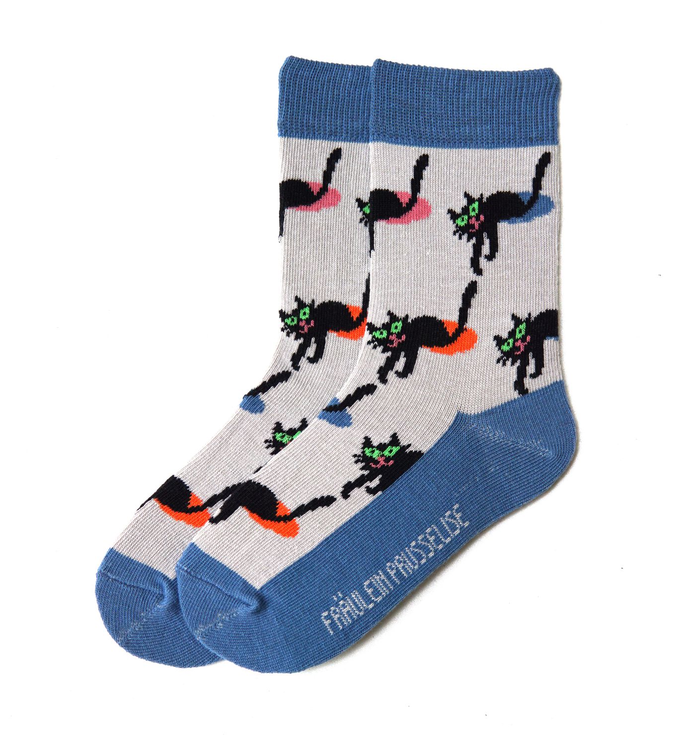 Fräulein Prusselise Kindersocken (Bio) - 23-26 Schwarze Katze von Fräulein Prusselise