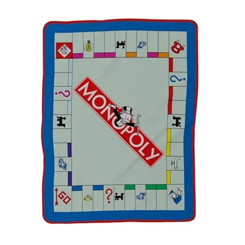 Franco Collectibles Hasbro Games Monopoly-Bettwäsche, superweich, Mikro-Raschel-Überwurf, 116,8 x 152,4 cm, (offizielles Lizenzprodukt) von Franco
