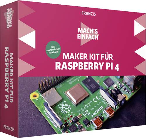 Franzis Verlag 67112 Mach's einfach - Raspberry Pi4 Raspberry Pi Experimentierkasten ab 14 Jahre von Franzis Verlag