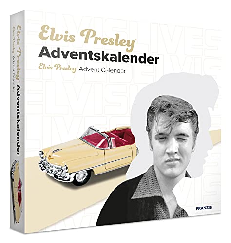 FRANZIS 55120 - Elvis Presley Adventskalender, Cadillac Eldorado Metallmodell im Maßstab 1:37, inkl. Soundmodul und 52-seitigem Begleitbuch von Franzis