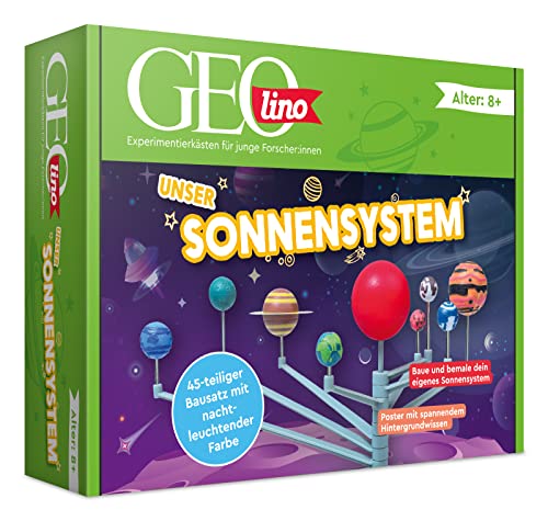 FRANZIS 67075 - GEOlino Unser Sonnensystem - Leuchtet im Dunkeln - 45 teiliger Bausatz - Ab 8 Jahren von GEOlino