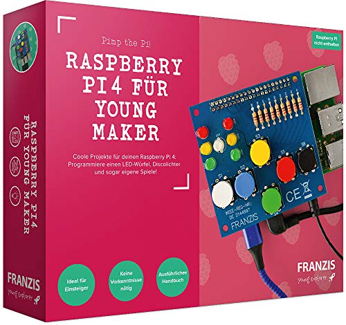 FRANZIS 67126 - Raspberry Pi 4 für Young Maker, coole Projekt für deinen Raspberry Pi 4, für Kinder ab 8 Jahren von Franzis