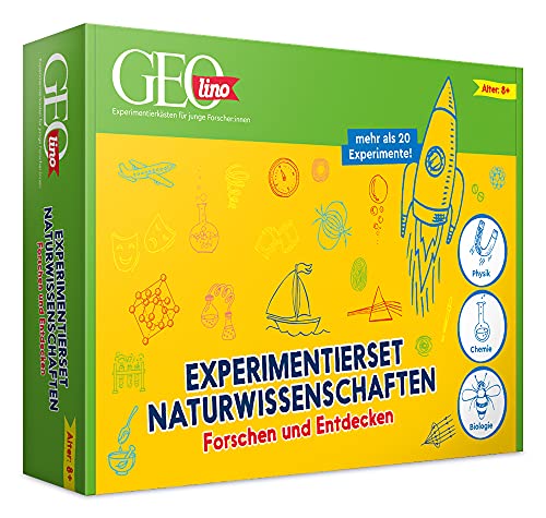 FRANZIS 67156 - GEOlino Experimentierset Naturwissenschaften - Experimentierkasten mit 24 spannenden Versuchen für Kinder ab 8 Jahren, inkl. 52-seitigem Handbuch mit Anleitungen und Zubehör von Franzis