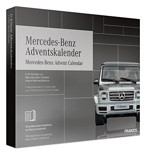FRANZIS 67052 - Mercedes Benz G-Klasse Adventskalender 2019, Modellbausatz im Maßstab 1:43, inkl. Soundmodul und 56-seitigem Begleitbuch von Franzis
