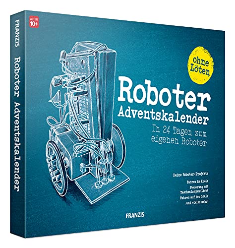 FRANZIS 67161 - Roboter Adventskalender - in 24 Tagen zum eigenen fahrbaren Roboter, ohne Löten, für Kinder ab 10 Jahren FRANZIS 67161 - Roboter Adventskalender - in 24 Tagen zum eigenen fahrbaren Roboter, ohne Löten, für Kinder ab 10 Jahren von Franzis